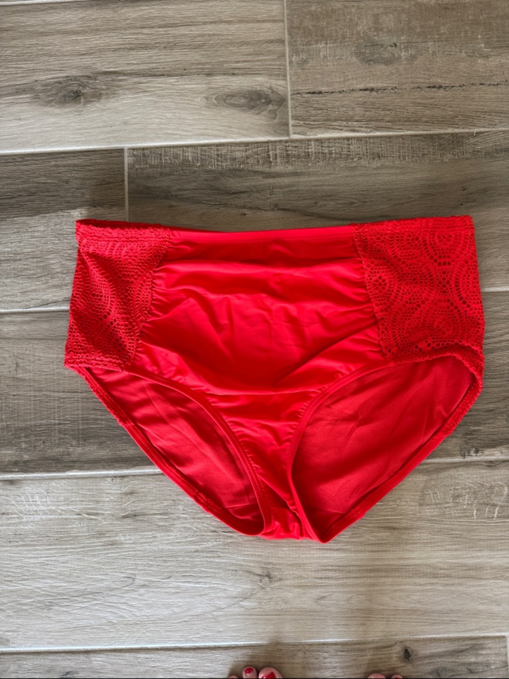 Lane Bryant Cacique 22W crochet accent swim bottom